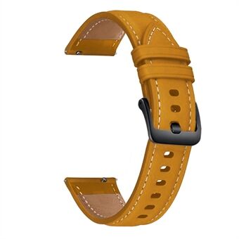 22mm High-quality Genuine Leather Watch Wrist Strap (Black Buckle) for Samsung Galaxy Watch3 45mm R840