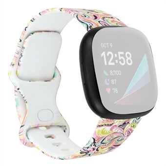 Pattern Printing Design Silicone Watch Band Strap Replacement Size L for Fitbit Versa 3