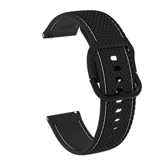 20mm Stitching Line Silicone Watchband Strap Replacement for Samsung Galaxy Watch Active/Active2 40mm/Watch 42mm/Huami Amazfit GTR (42mm)/Garmin vivoactive 3/Huawei Watch GT2 (42mm)