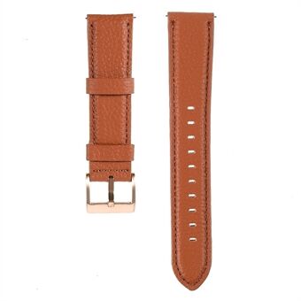 22mm Litchi Texture Genuine Leather Watch Band Adjustable Replacement Bracelet for Samsung Gear S3 Classic /Gear S3 Frontier/Galaxy Watch 46mm