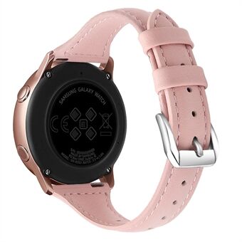 22mm Top Layer Cowhide Genuine Leather Smart Watch Strap Slim Watchband for Samsung Galaxy Watch3 45mm/Huawei Watch GT 2 Pro