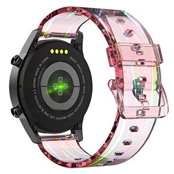 22mm Transparent TPU Smart Watch Band Replacement Wrist Strap for Suunto 9 Peak/Samsung Galaxy Watch3 45mm