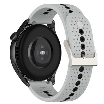 20mm Bi-color Silicone Watch Strap Wristband for Huawei Watch GT3 42mm/Samsung Galaxy Watch 42mm