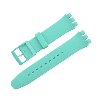 20mm Silicone Solid Color Watch Strap Replacement Watchband with Pin Buckle for Swatch