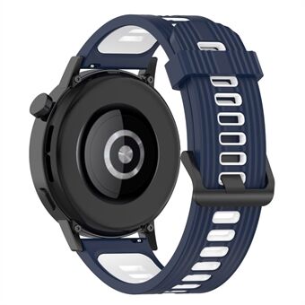 20mm Stripes Design Bi-color Silicone Soft Watch Band Adjustable Wrist Strap for Huawei Watch GT3 42mm/Samsung Galaxy Watch4 40mm/44mm