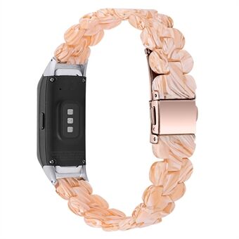 Stylish Oval Resin Smart Watch Band Replacement Wrist Strap with Stainless Steel Buckle for Samsung Galaxy Fit SM-R370