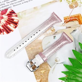 For Misfit Vapor 20mm Gradient Color Top Layer Cowhide Leather Watch Band Strap with Stainless Steel Pin Buckle