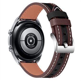 For Garmin Vivomove/Vivomove HR Smart Watch Replacement Strap Adjustable Color Splicing Design Cowhide Leather Band (20mm)