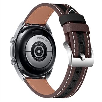 20mm Watch Strap for Samsung Galaxy Watch3 41mm/Watch 42mm Stylish Color Splicing Cowhide Leather Adjustable Watchband