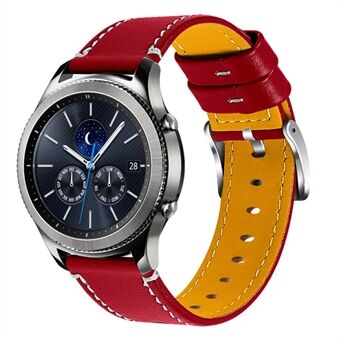For Samsung Gear S3 Frontier/Gear S3 Soft Cowhide Leather 22mm Universal Replacement Watch Band with Stainless Steel Buckle