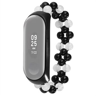 For Xiaomi Mi Band 5/Mi Band 6 Jade Beads Bracelet Smart Watch Band Strap Replacement