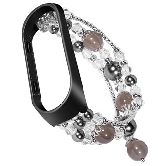 For Xiaomi Mi Band 5/Mi Band 6 Agate Pendant Crystal Watch Band Strap Bracelet Replacement