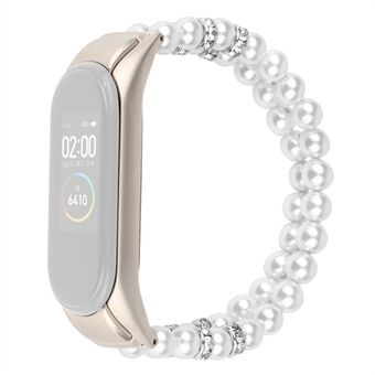 For Xiaomi Mi Band 5/6 Replacement Smart Watch Band Double Rows Pearls Wrist Strap Bracelet