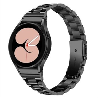 For Samsung Galaxy Watch4 Active 40mm/44mm / Watch4 Classic 42mm/46mm Business Casual Narrow Type Replacement Strap 3 Beads Stainless Steel Wrist Band