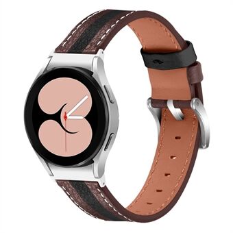 For Samsung Galaxy Watch4 Classic 42mm/46mm / Galaxy Watch4 Active 40mm/44mm Cowhide Leather Wrist Band Stylish Color Splicing Replacement Strap