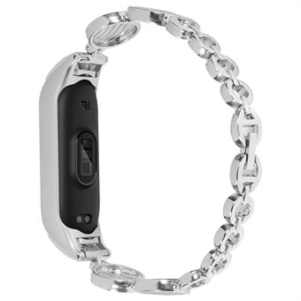For Xiaomi Mi Band 7 Water Wave Design Stainless Steel Bracelet Watch Strap Replacement Wrist Band