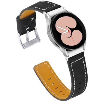 For Samsung Galaxy Watch4 Classic 42mm / 46mm  /  Watch4 Active 40mm / 44mm Cowhide Genuine Leather Watch Band Adjustable Replacement Strap