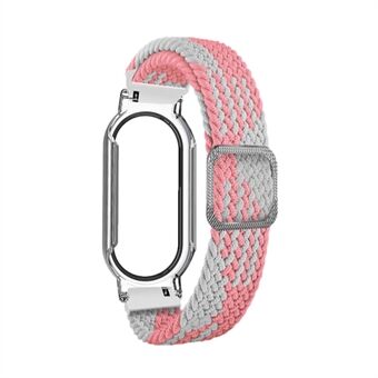 For Xiaomi Mi Band 7 / 7 NFC Elastic Watch Band 3 in 1 Nylon Braided Wrist Strap with PC Watch Case  /  Tempered Glass Screen Protector