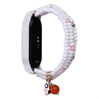 For Xiaomi Mi Band 5 / Band 6 Beaded Wrap Bracelet Band Holiday Style Replacement Watch Strap