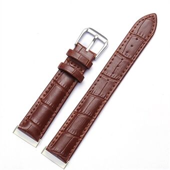 For Fitbit Versa 3 / Sense Genuine Leather Watch Band Crocodile Texture Replacement Strap with Stainless Steel Buckle Bracelet