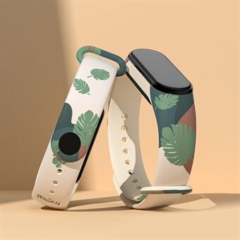 For Xiaomi Mi Band 3 / Band 4 / Band 5 / Band 6 / Band 7 Pattern Printed Watch Band Adjustable Breathable Soft TPU Wristband Bracelet