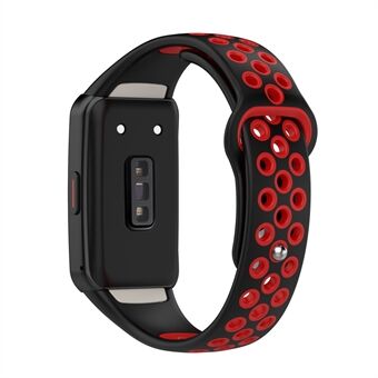 For Huawei Band 6 / Honor Band 6 Dual Color Silicone Watch Band Adjustable Wrist Strap Replacement