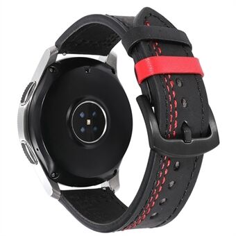 For Samsung Galaxy Watch3 45mm / Huami Amazfit Pace / Stratos Watch Leather Strap 22mm Watch Band