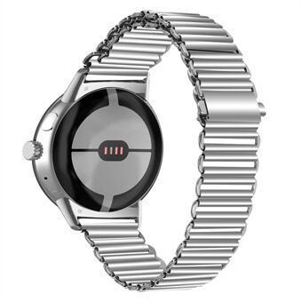 Stainless Steel Strap for Google Pixel Watch Hollow Breathable Watch Band - Silver