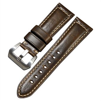 Top Grain Cowhide Genuine Leather Retro Watch Band 24mm Universal Watch Strap