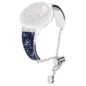Chain Watch Band for Garmin Venu 2 / Forerunner 265 / 255 , Rhinestone Decor 22mm Metal Wristband Strap