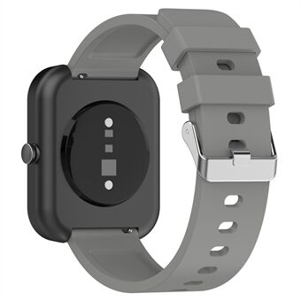 Silicone Watch Band for Garmin Venu / Venu 2 Plus / Venu Sq / Venu Sq 2 , 20mm Watch Strap with Silver Stainless Steel Buckle
