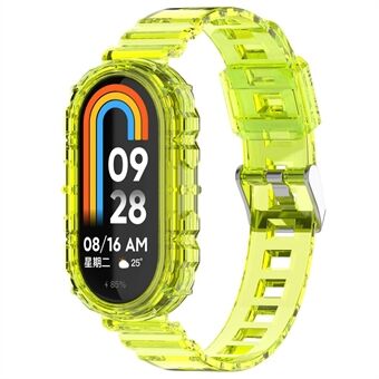 For Xiaomi Smart Band 8 Wrist Band Transparent Silicone Watch Strap with Integrated Watch Case