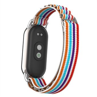 Replacement Watch Band for Xiaomi Smart Band 8 Nylon Wrist Strap with Silver Connector