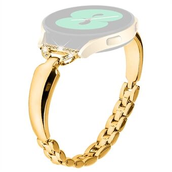 20mm Watch Band for Samsung Galaxy Watch 6 40mm 44mm , D-shaped Rhinestone Decor Copper Bracelet