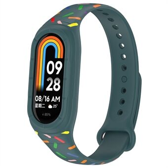 For Xiaomi Smart Band 8 Integrated Silicone Strap Colorful Spotted Replacement Wrist Band