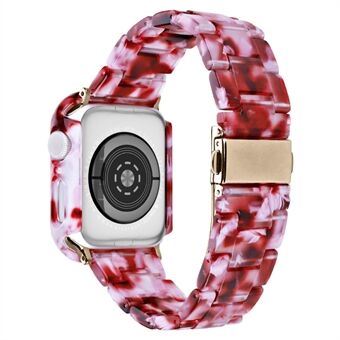 For Apple Watch Series 7 / 8 45mm Resin Watch Strap Set with Case Cover Smart Watch Replacement Band