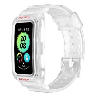 For Huawei Band 6 / 7 / 8 TPU Watch Strap + Hard PC Protective Case Smartwatch Band Protector