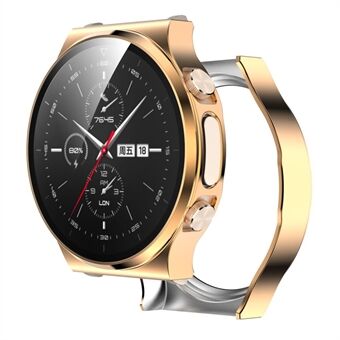 Full Body Plated PC Frame + Tempered Glass Wach Protective Cover for Huawei Watch GT 2 Pro ECG Smartwatch