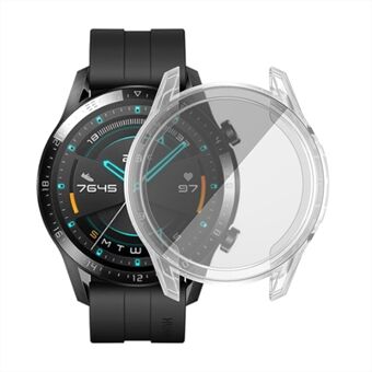 Full Coverage TPU Electroplate Smart Watch Protective Frame Case for Huawei Watch GT 2 46mm - Transparent