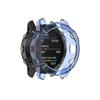 For Garmin Fenix 6/6 Pro Transparent TPU Anti-drop Watch Frame Protective Case
