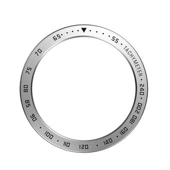 Smartwatch Dial Bezel Ring For Samsung Galaxy Watch 5 44mm Anti-scratch Metal Watch Bezel (Type E) - Silver Ring Black Letters