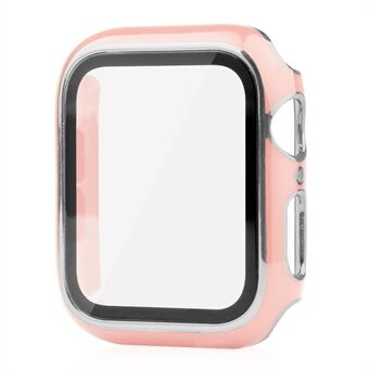 Electroplating Hard PC and Tempered Glass Film Smart Watch Case for Apple Watch Series SE/6/5/4 44mm