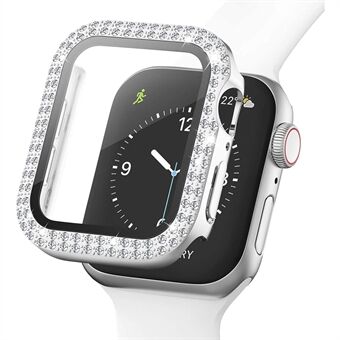 Rhinestone Tempered Glass Film Smart Watch Case Cover for Apple Watch Series 3/2/1 42mm