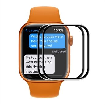 ENKAY 2Pcs/Pack Full Screen Full Glue Curved Hot Bending Anti-Scratch Ultra Clear Tempered Glass Film for Apple Watch Series 7 41mm
