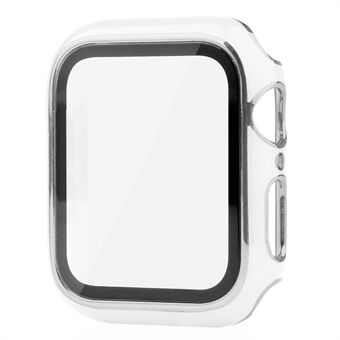 Hard PC Electroplating Anti-drop Watch Case Frame Cover with Tempered Glass Screen Protective Film for Apple Watch Series 7 41mm