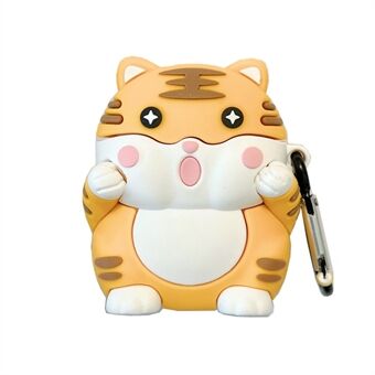 For Apple AirPods with Charging Case (2016)/(2019)/AirPods with Wireless Charging Case (2019) Cartoon Tiger Silicone Protective Case