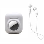 For AirPods with Wireless Charging Case (2019)/AirPods with Charging Case (2019)/(2016) + for AirTag 2-in-1 Silicone Protective Cover Case with Earphone Anti-lost Rope
