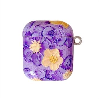 For Apple AirPods Pro Charging Case Cover Flower Pattern IMD+TPU Case TWS Earbuds Protector with Buckle