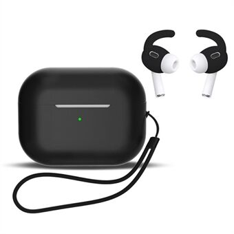 For AirPods Pro 2 Earphones Case Full Protective Silicone Shockproof Cover with Strap / Ear-Tip