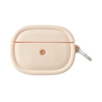 For Apple AirPods Pro / Pro 2 Earphone Protective Cover Candy Color Oval Silicone Case with Hanging Buckle